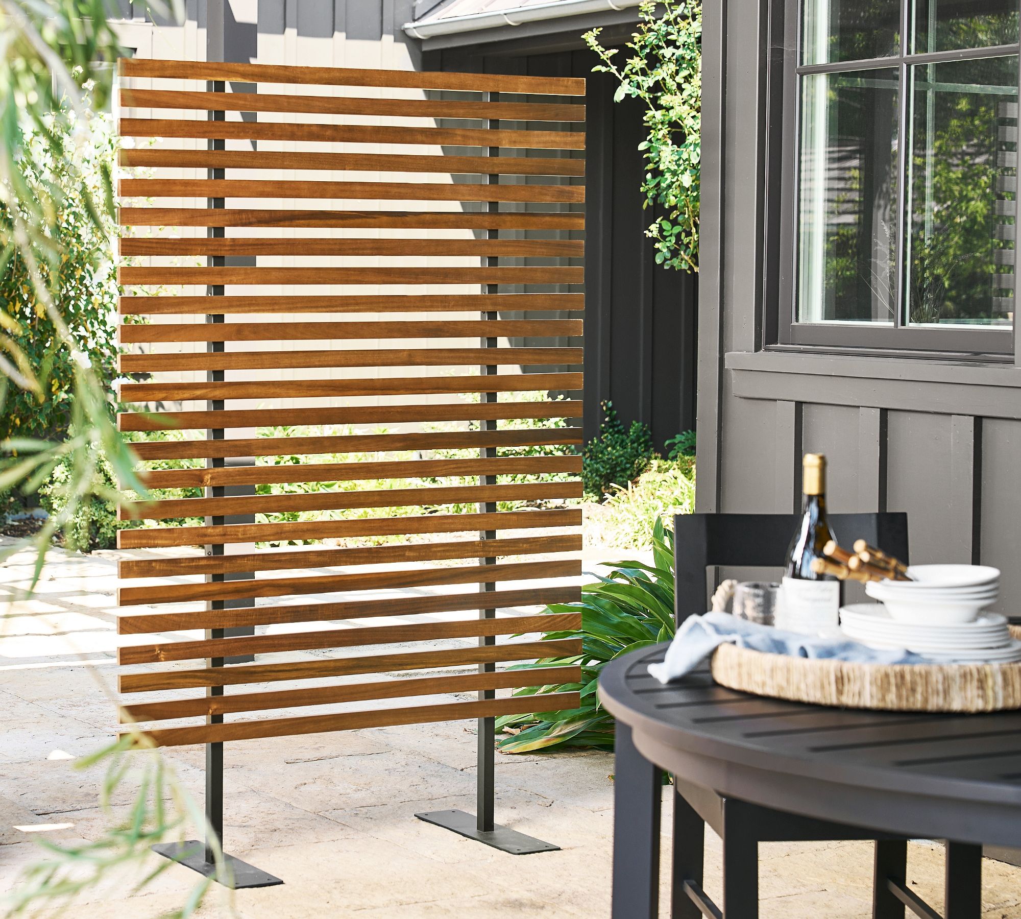 Acacia & Steel Outdoor Privacy Screen