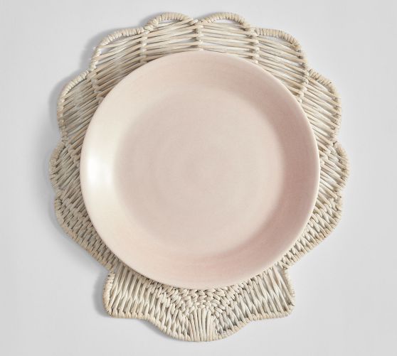 Seashell Handwoven Rattan Charger | Pottery Barn