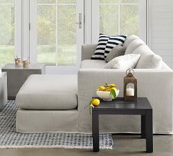 Build Your Own - Jake Slipcovered Chaise Outdoor Sectional Components