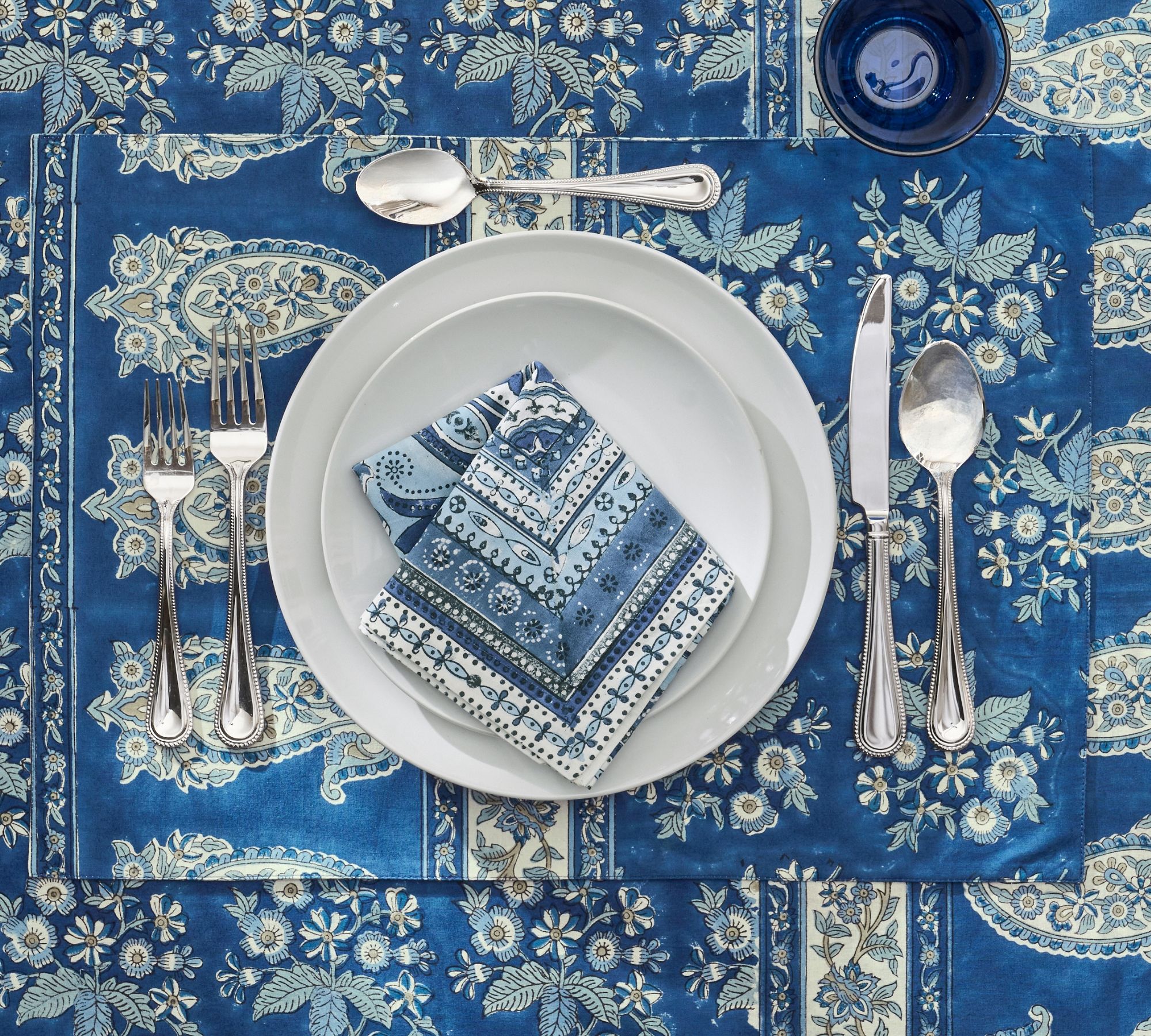 Nila Medallion Block Print Napkins - Set of 4