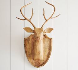 Wooden Stag Head