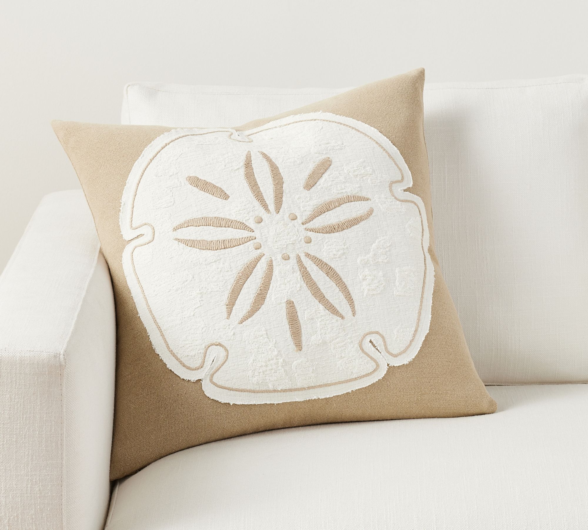 Sand Dollar Applique Pillow