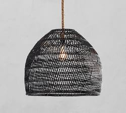 Flora Outdoor All-Weather Wicker Pendant (19&quot;-22&quot;)