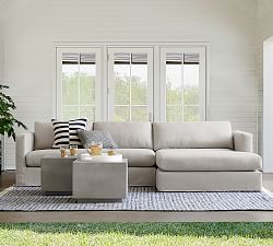 Build Your Own - Jake Slipcovered Chaise Outdoor Sectional Components