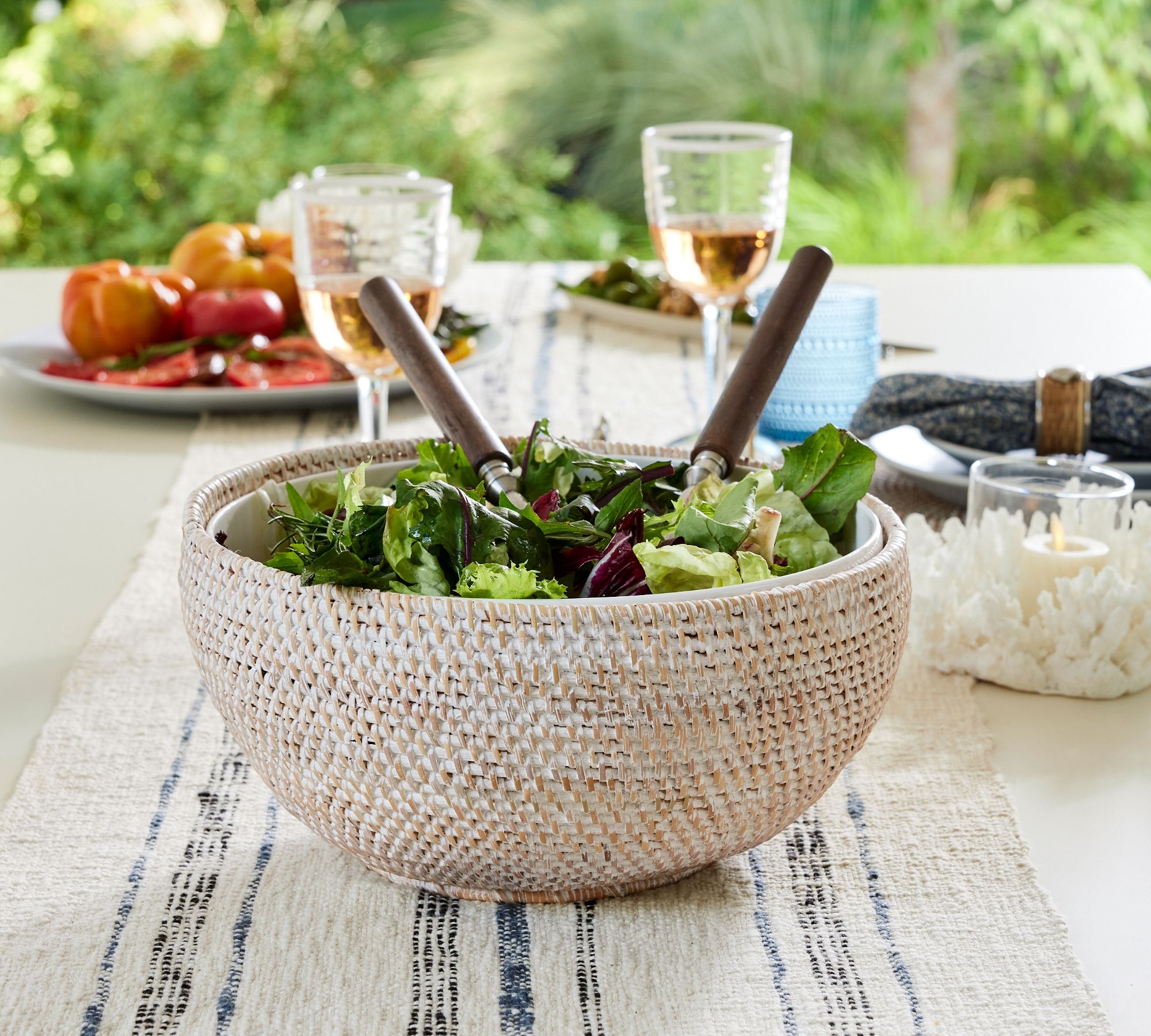 Tava Handwoven Rattan Serving Bowl