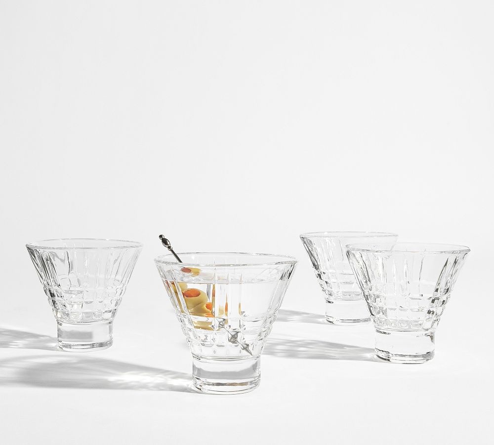 Stewart Plaid Martini Glasses - Set of 4