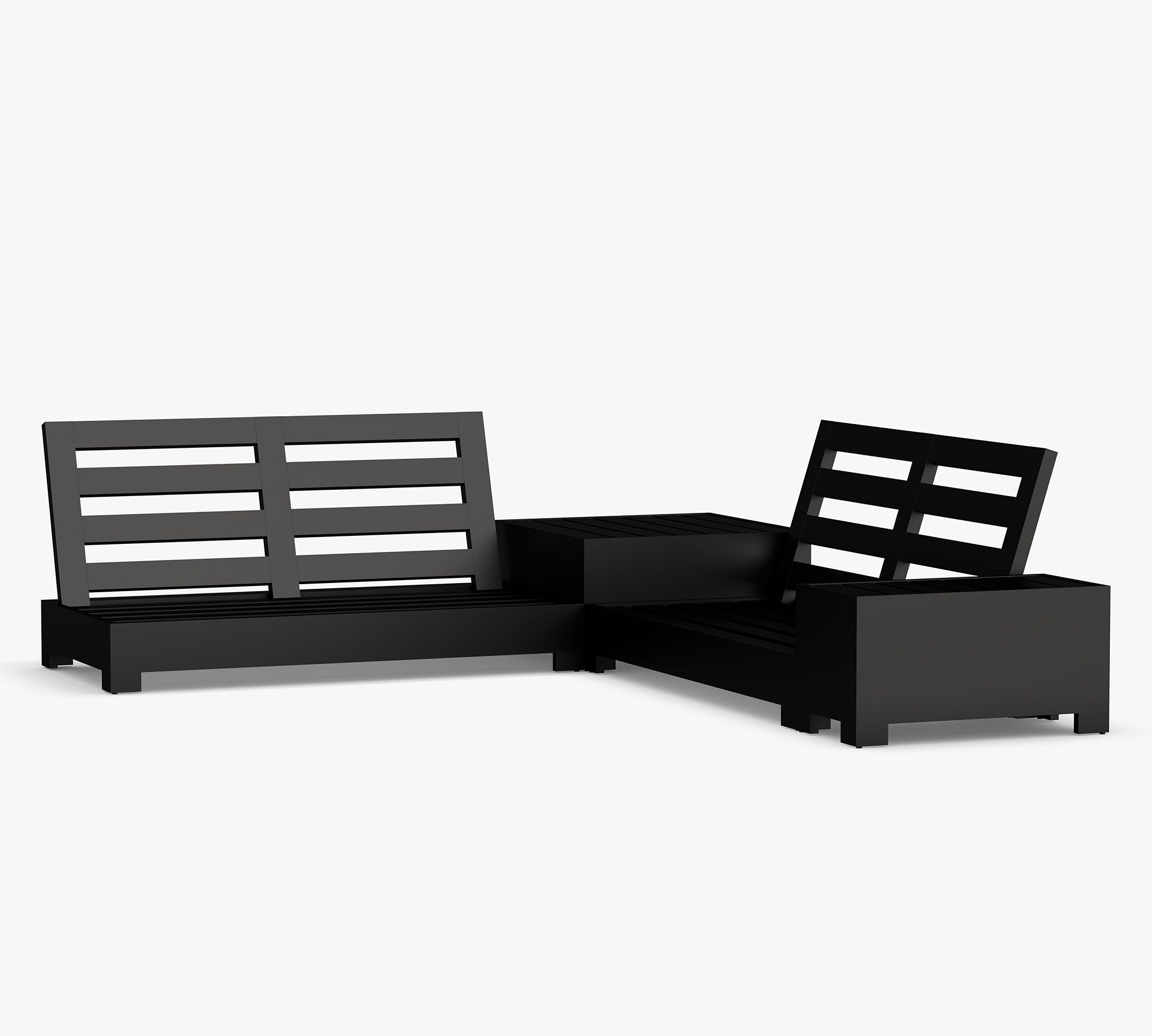 Malibu Metal 4-Piece Platform Outdoor Sectional Set (66")