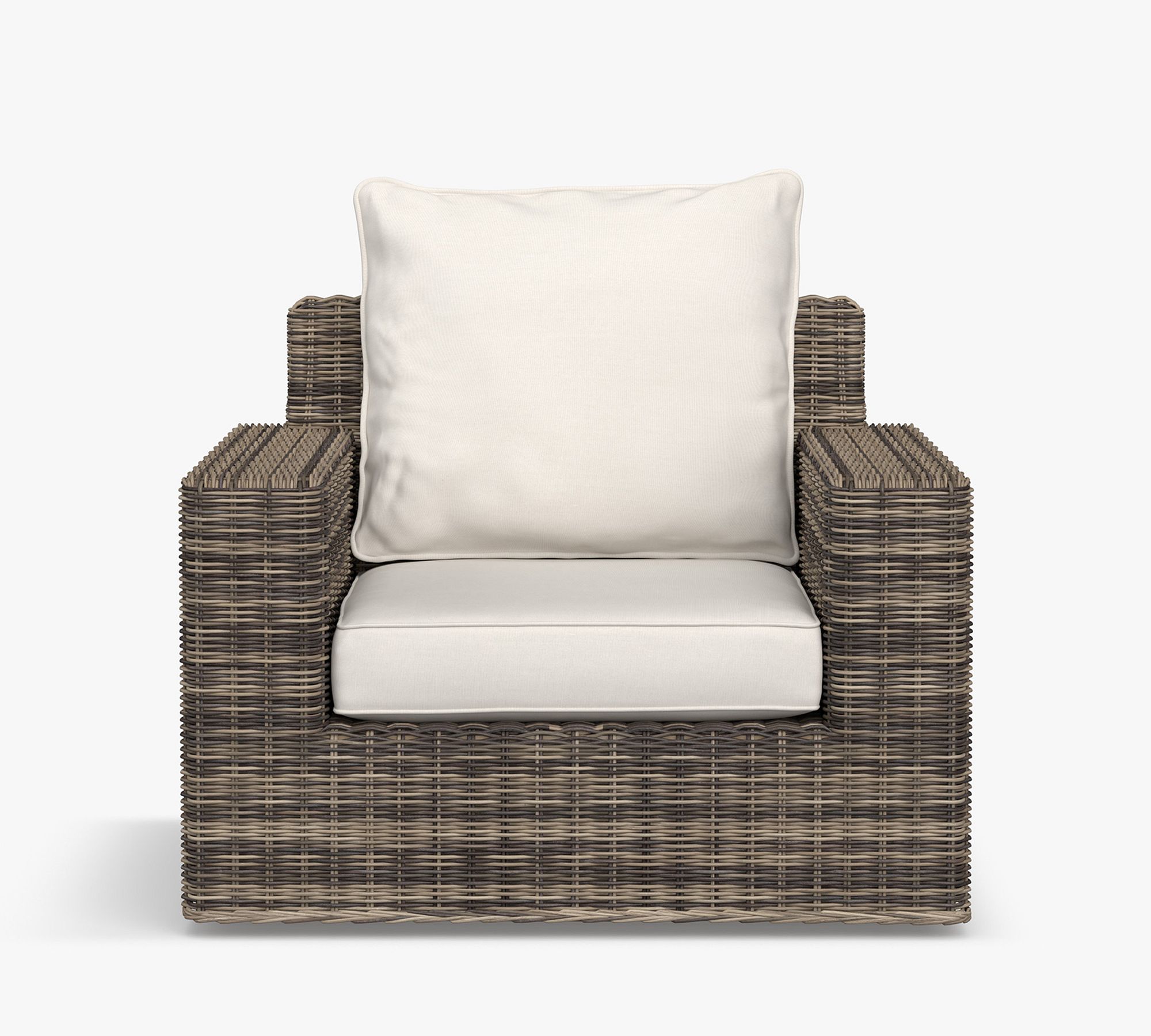 Torrey Wicker Square Arm Swivel Outdoor Lounge Chair