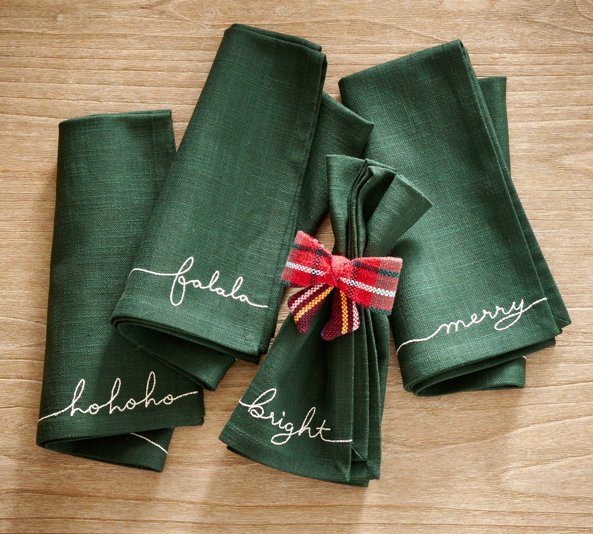 Holiday Sentiment Organic Cotton Napkins - Set of 4