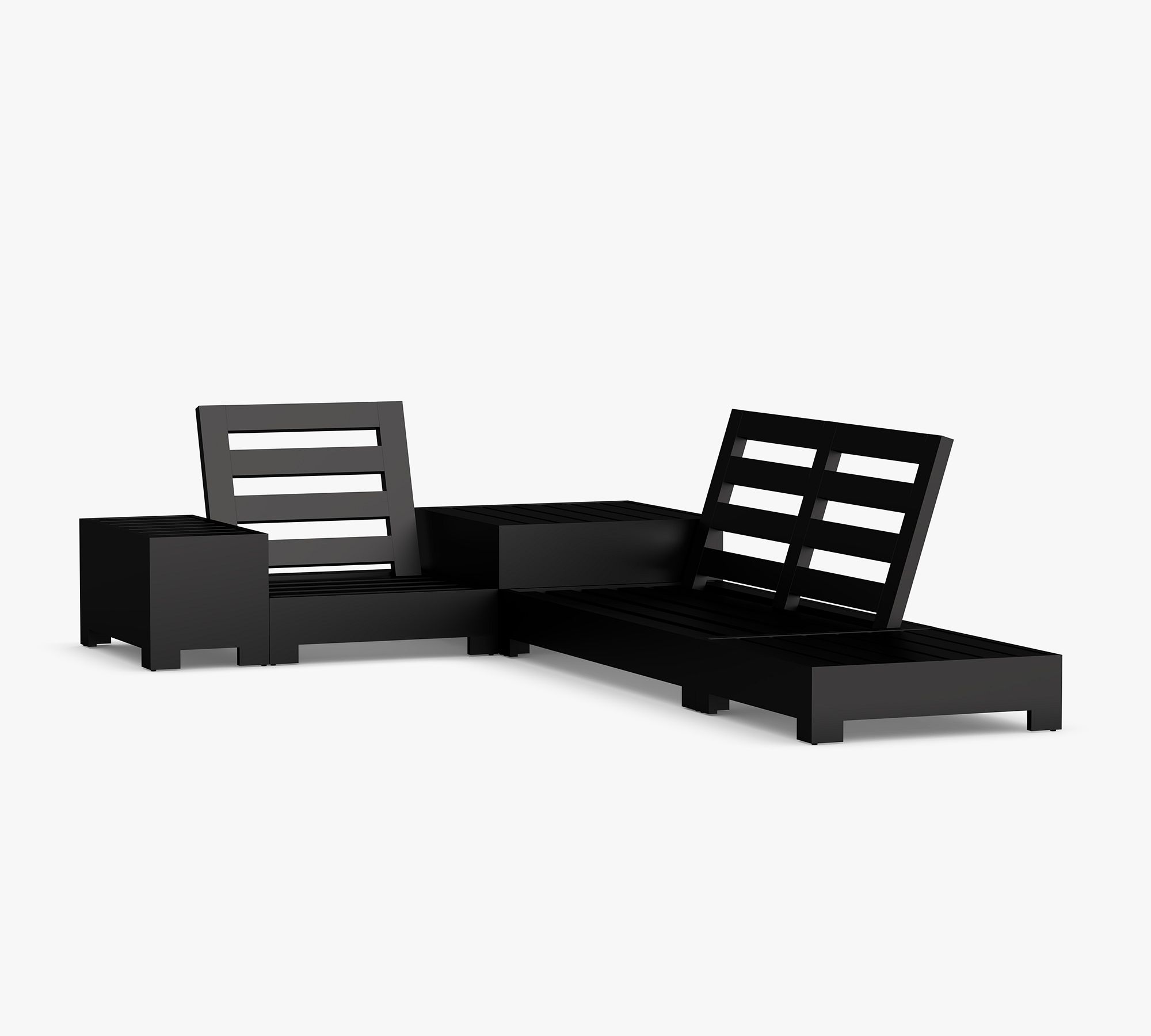 Malibu Metal Platform 5-Piece Outdoor Sectional Set (132")