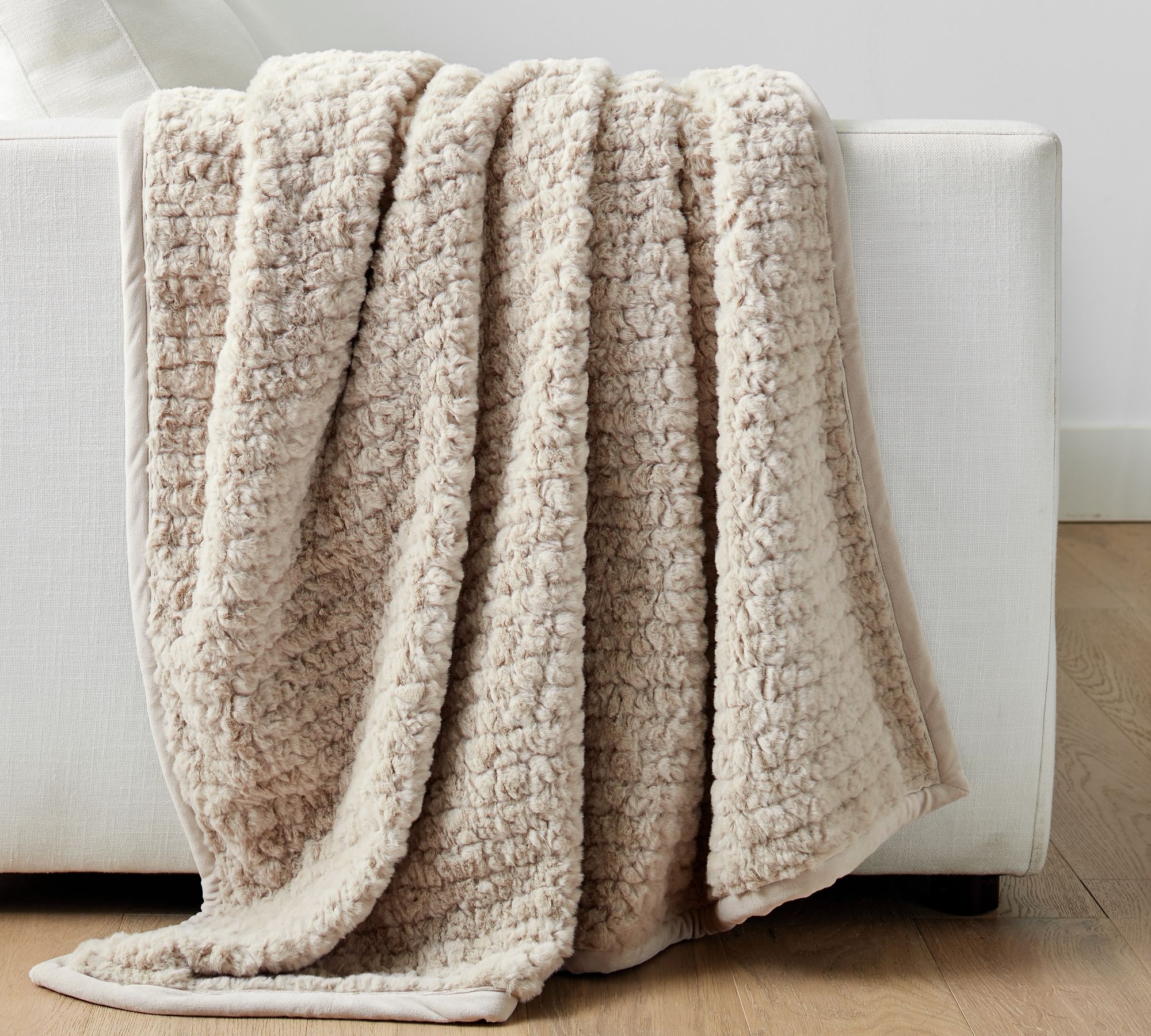 Diamond Ridge Faux Fur Throw