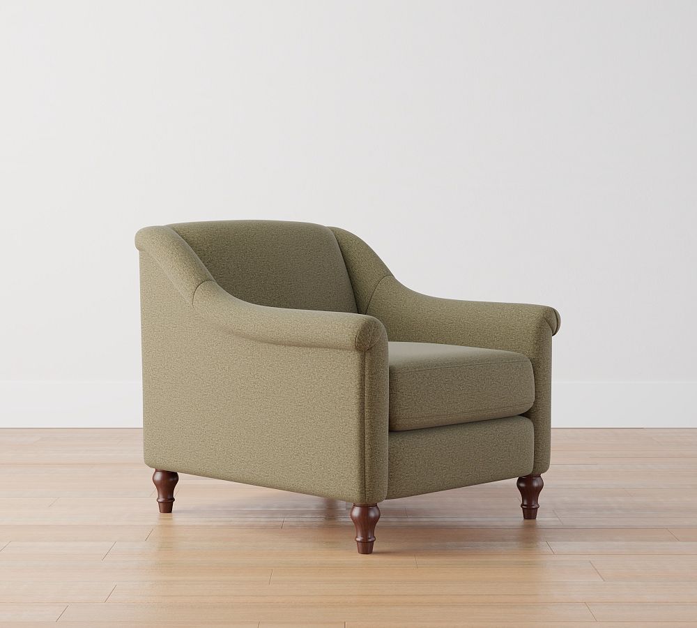 Josie Chair- Dark Moss, Rustic Chenille