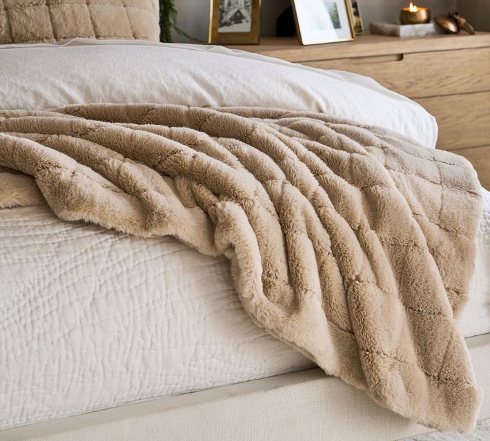 Pottery barn fluffy blanket sale