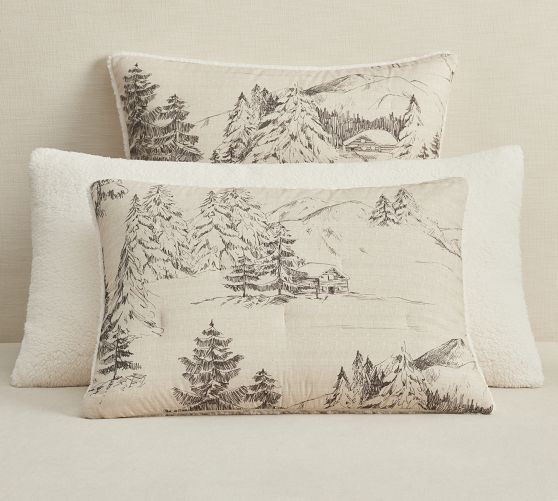 Rustic Forest Sherpa Comforter Sham | Pottery Barn