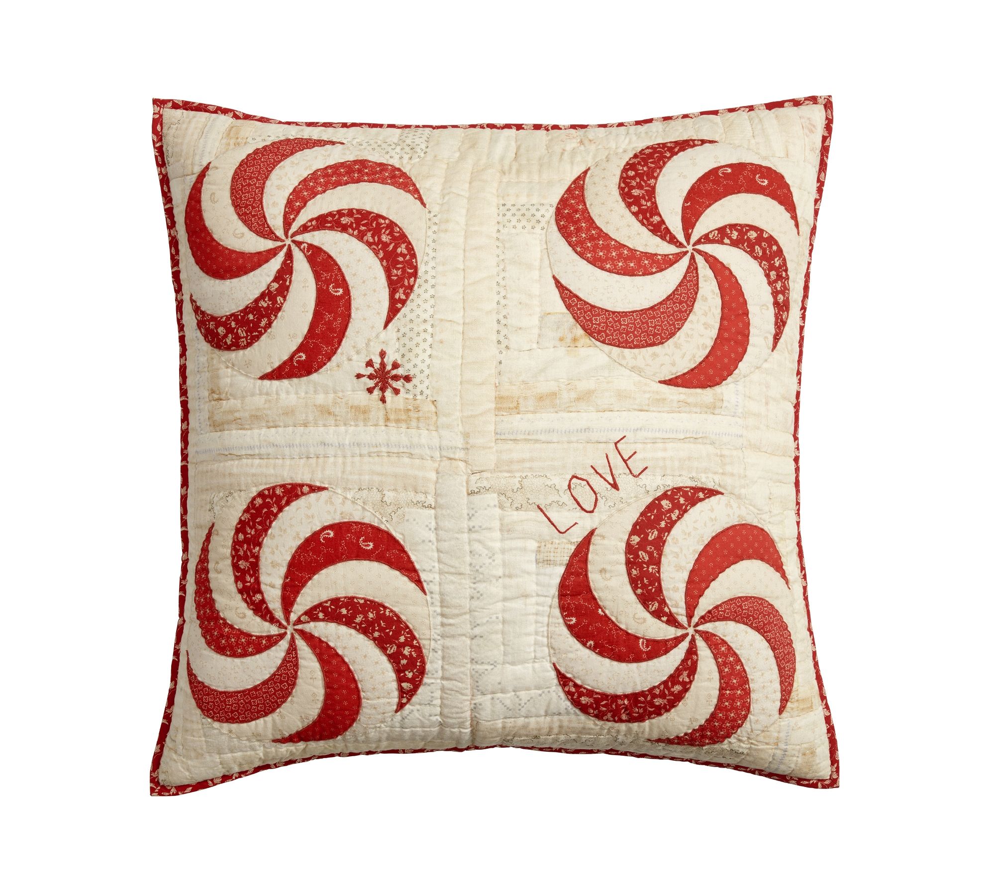 Peppermint Swirls Handcrafted Reversible Quilted Sham