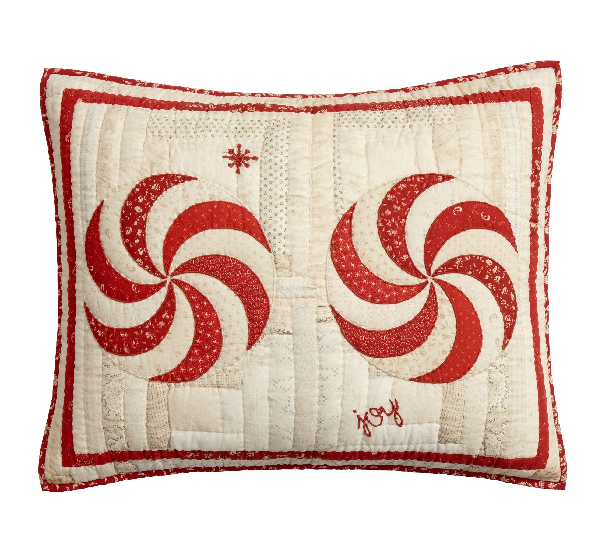 Peppermint Swirls Reversible Quilted Sham