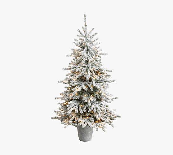 Lit Long Vermont Pine Artificial Christmas Tree Pottery Barn