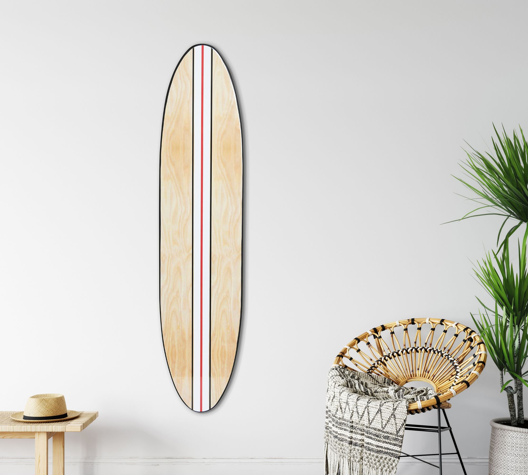 Striped Surfboard Wall Art