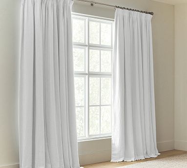 Open Box: Belgian Flax Linen Pinch Pleat Blackout Curtain | Pottery Barn