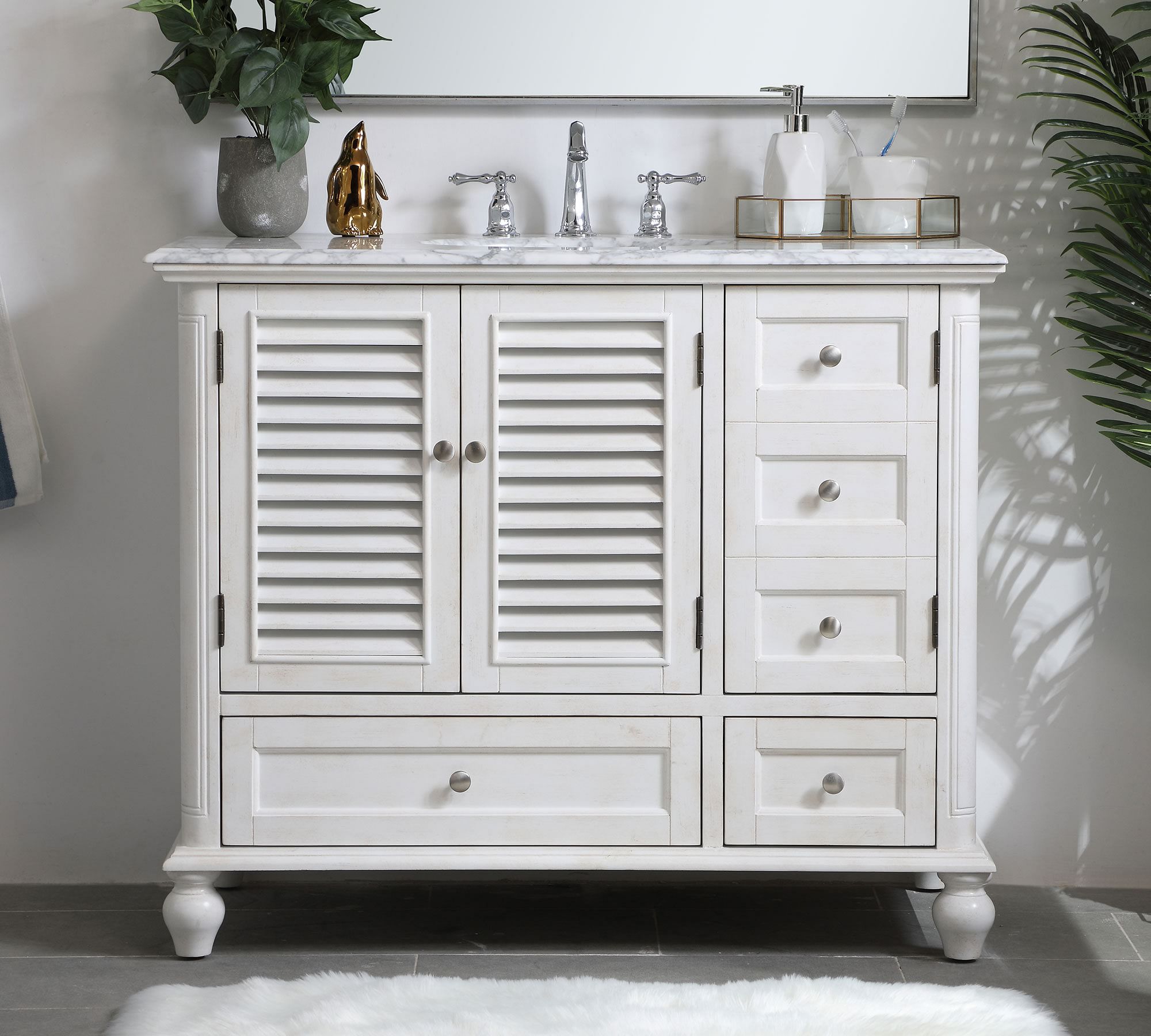 Page 42" Asymmetric Single Sink Vanity with Doors