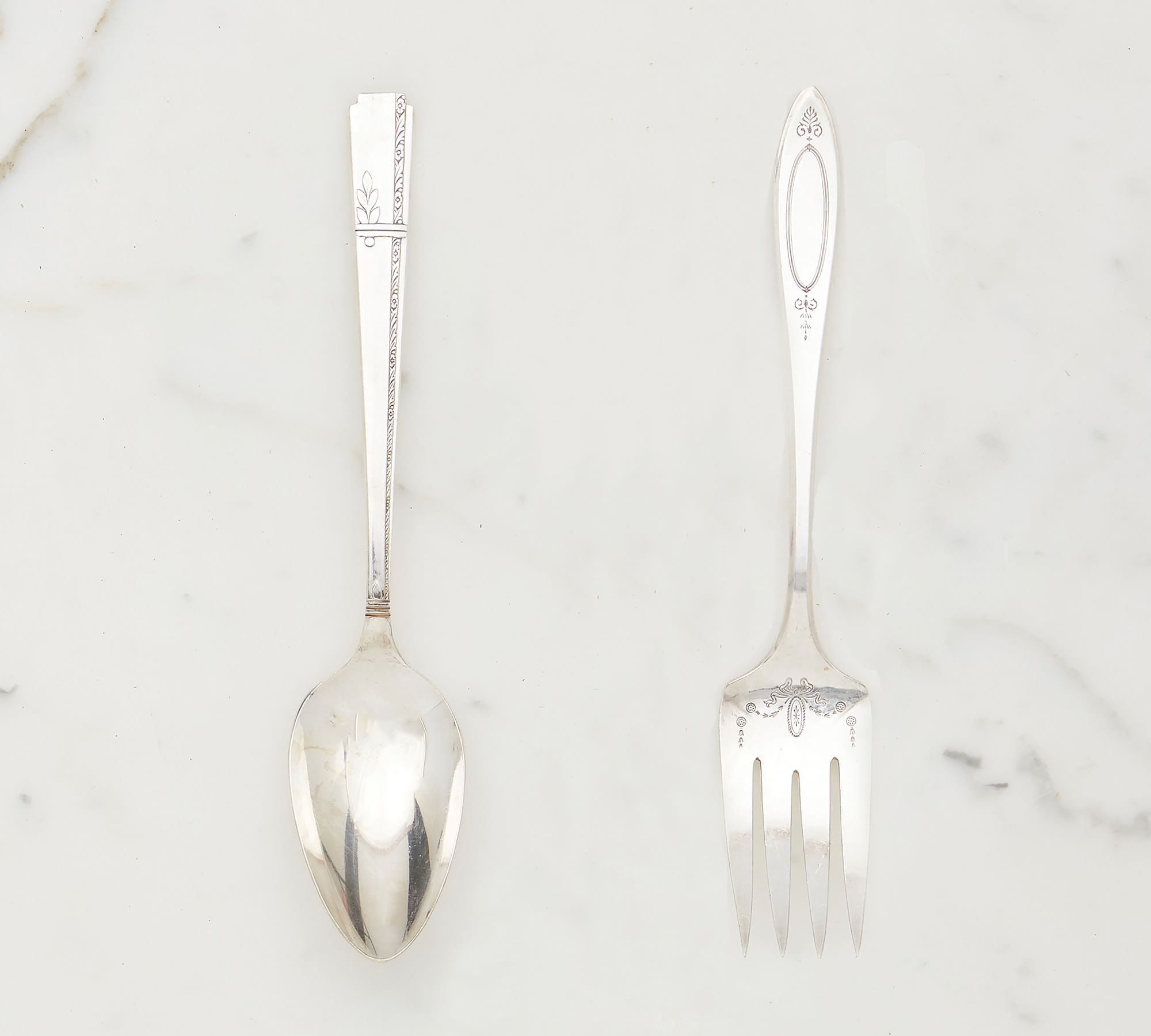 Vintage Found Hotel Silver Serving Utensils - Set of 2