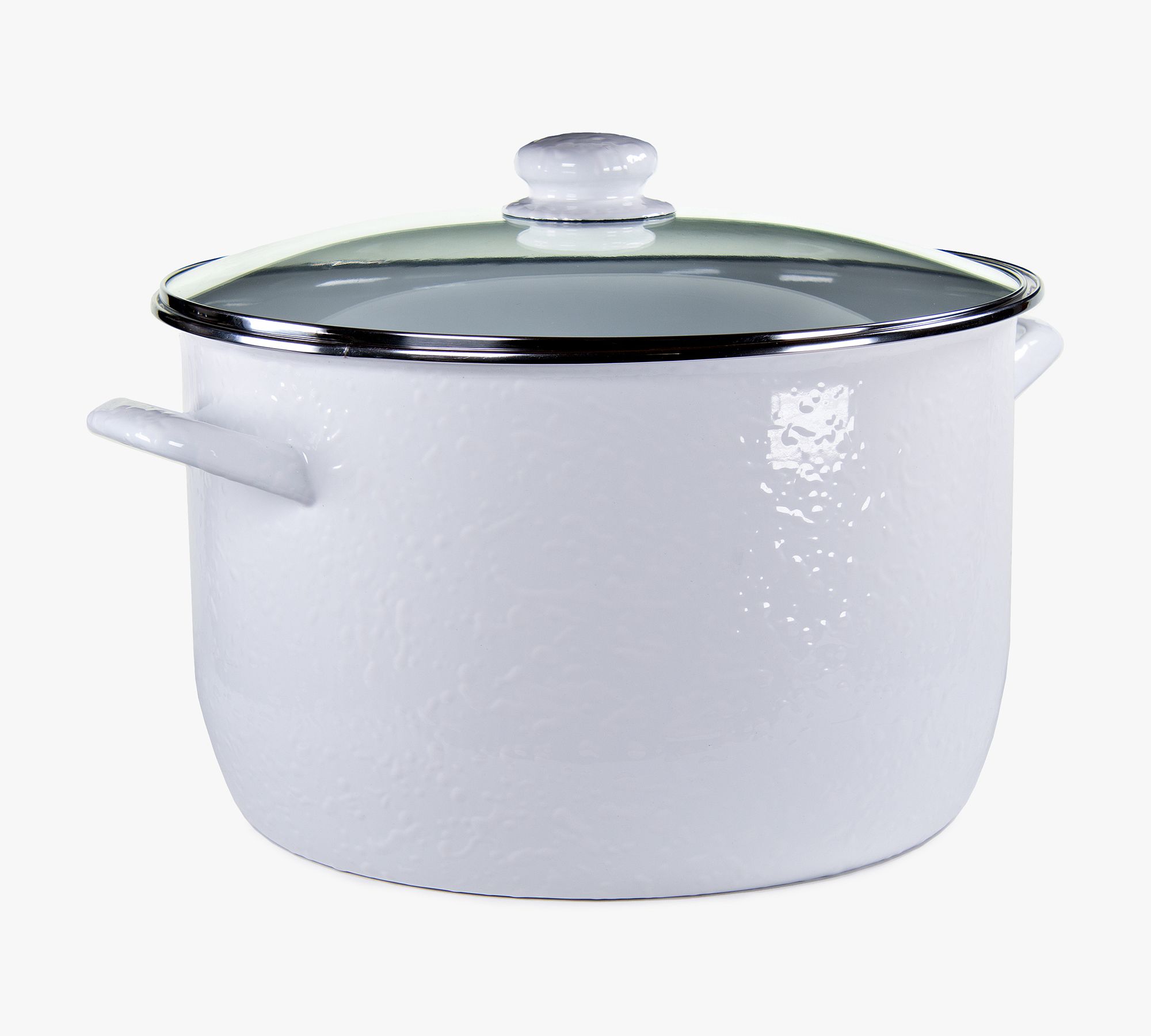 Golden Rabbit White Enamel Stock Pot, 18-Qt