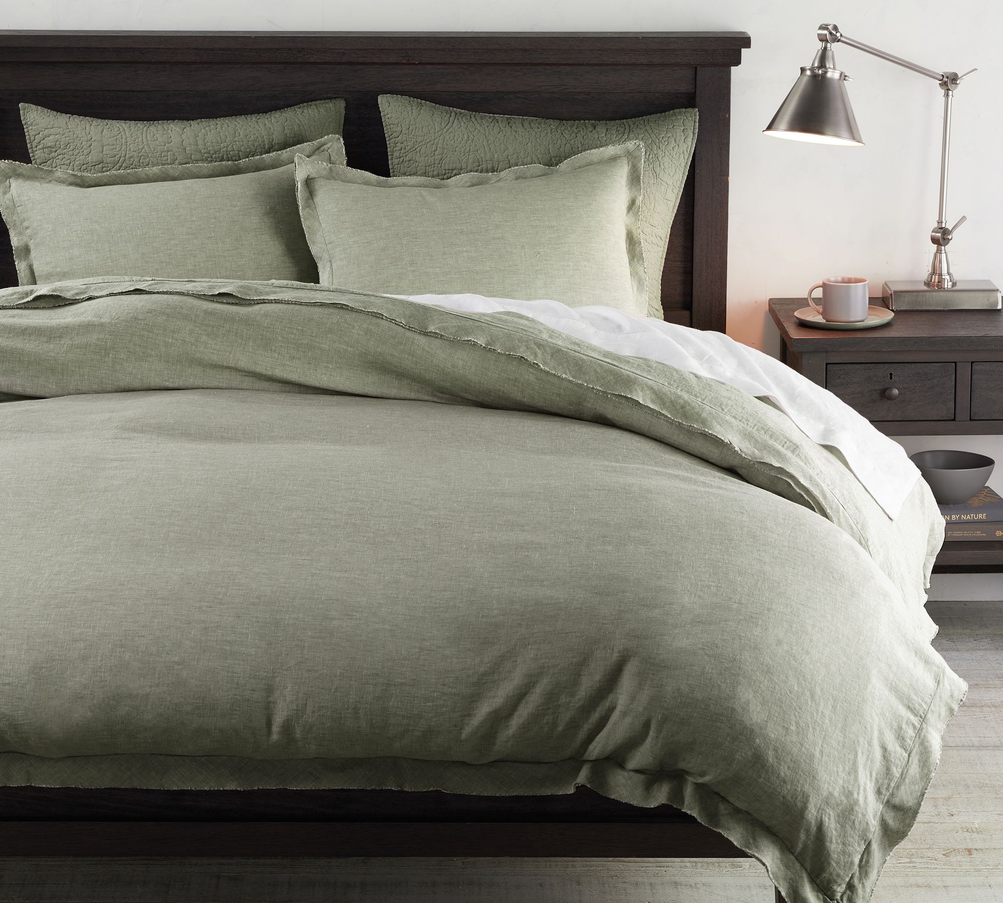 Open Box: Belgian Flax Linen Double Flange Duvet Cover