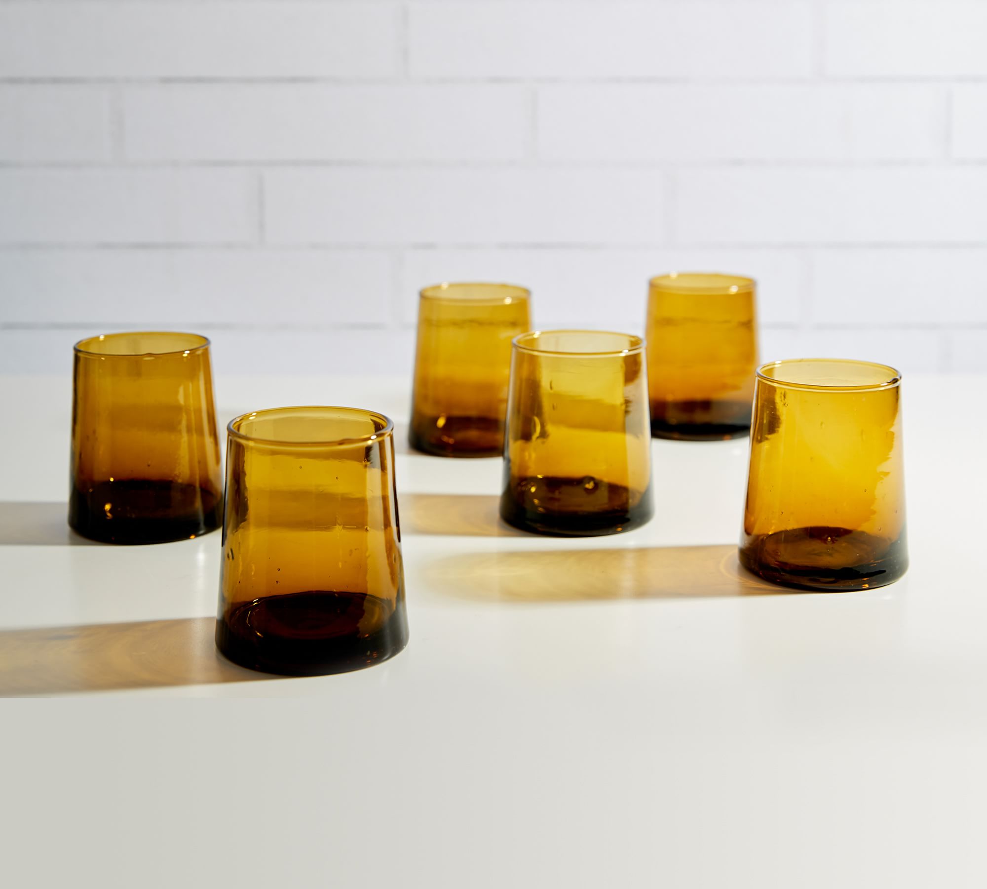 Moroccan Handcrafted Recycled Drinking Glasses - Set of 6