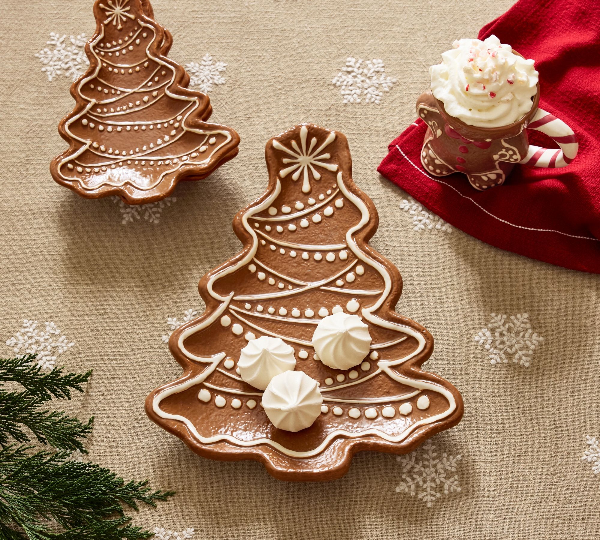 Gingerbread Tree Stoneware Platter