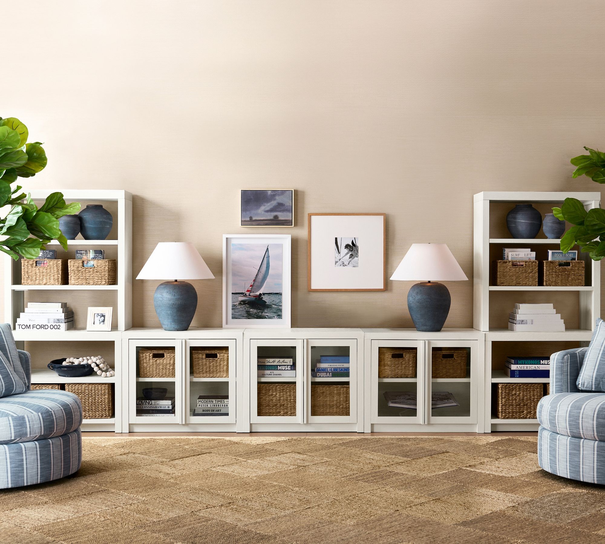 Dillon Grand Glass Media & Bookcase Suite (180")