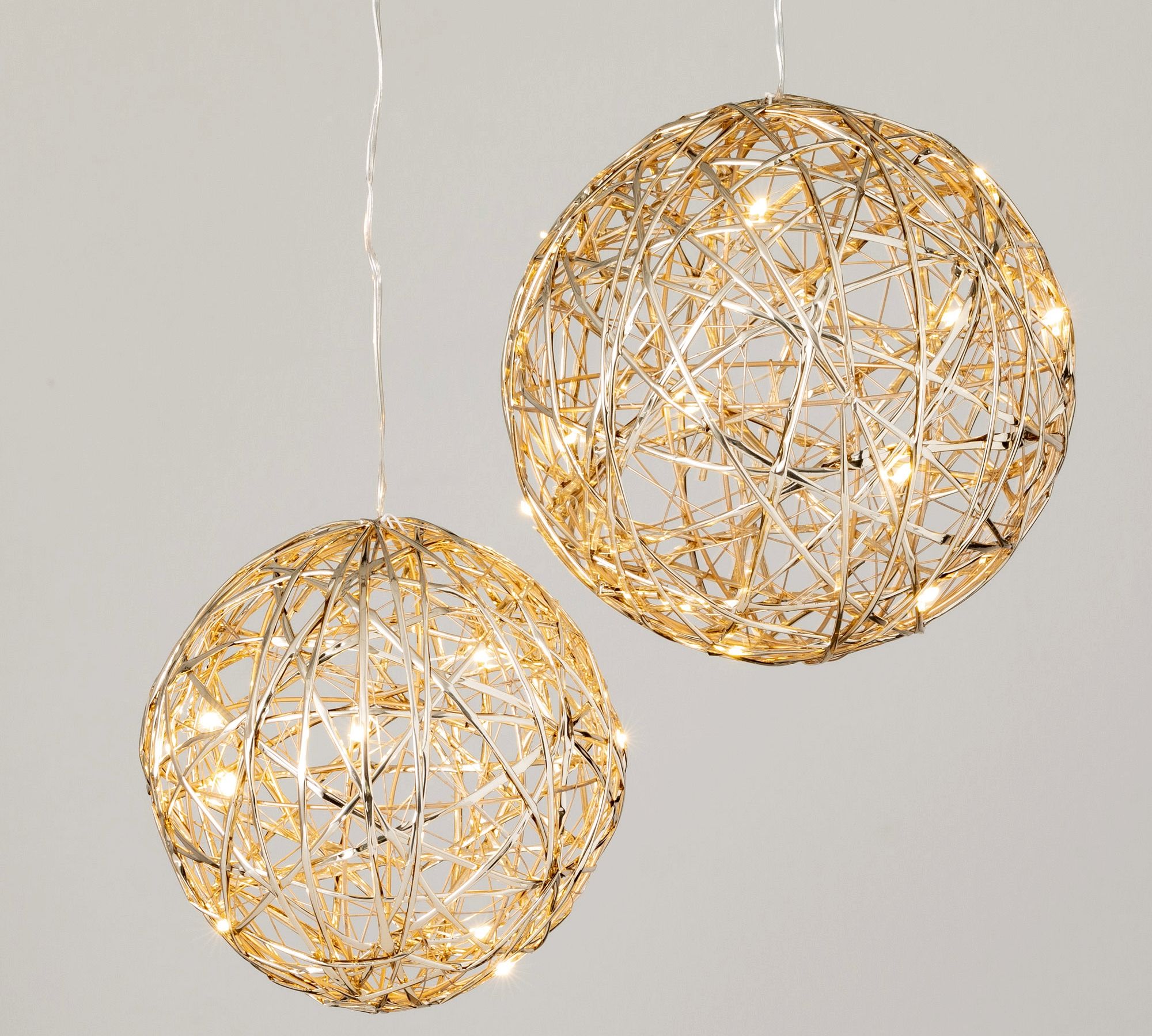 Starry Indoor/Outdoor Lit Globes, Set of 2