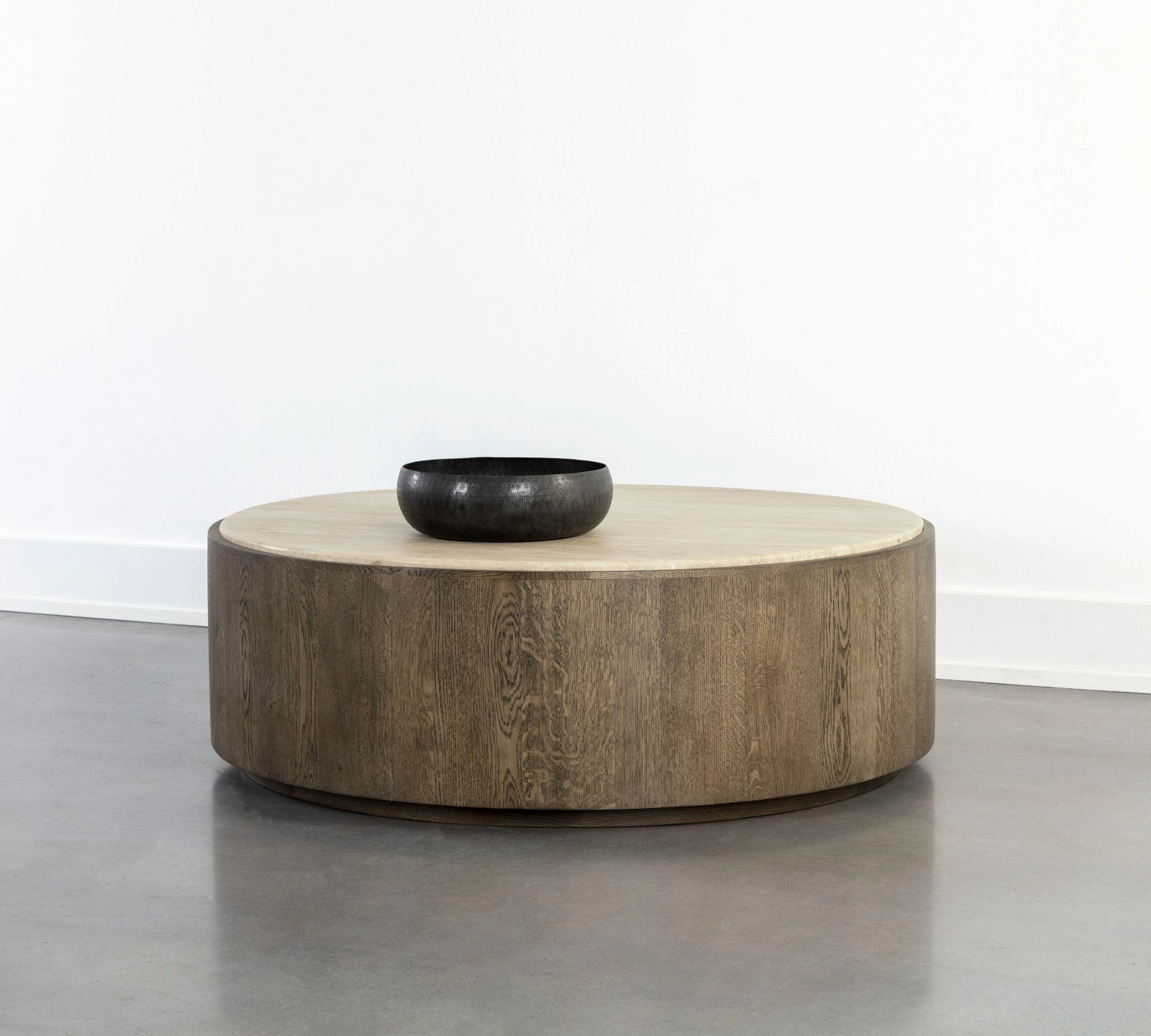 Teena Round Travertine Coffee Table (50")