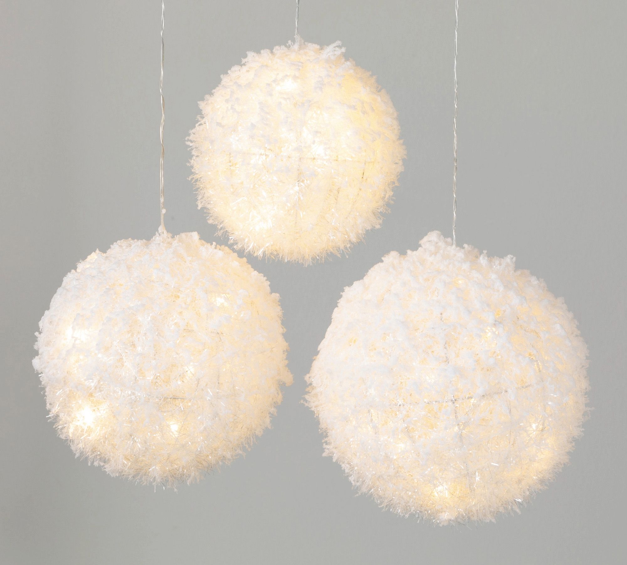 Lit Snowy Globes, Set of 3