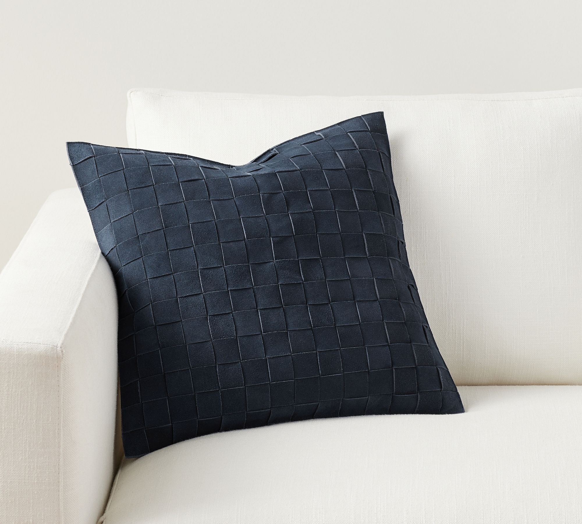 Basketweave Suede Pillow