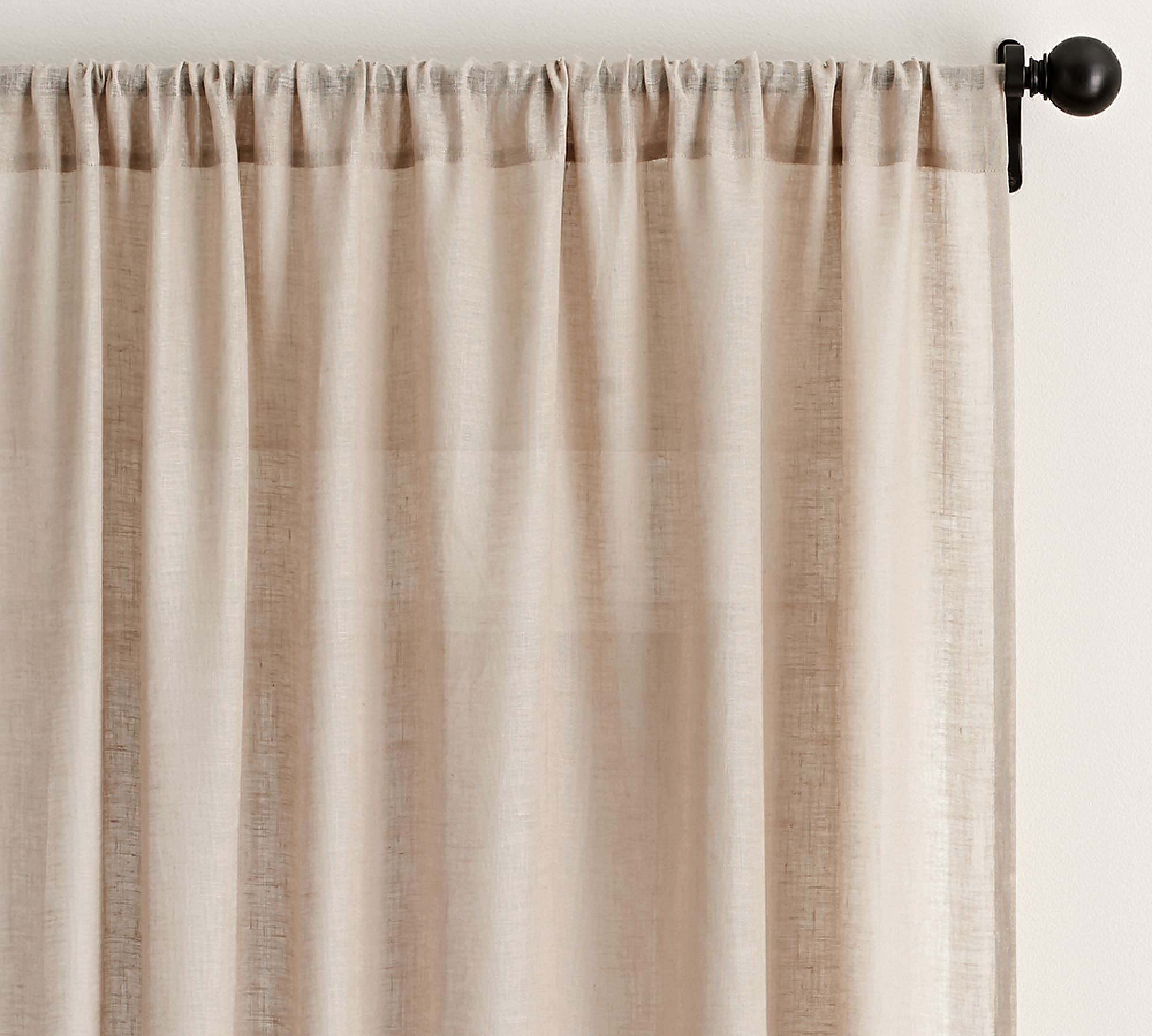 Belgian Flax Linen Rod Pocket Sheer Curtain