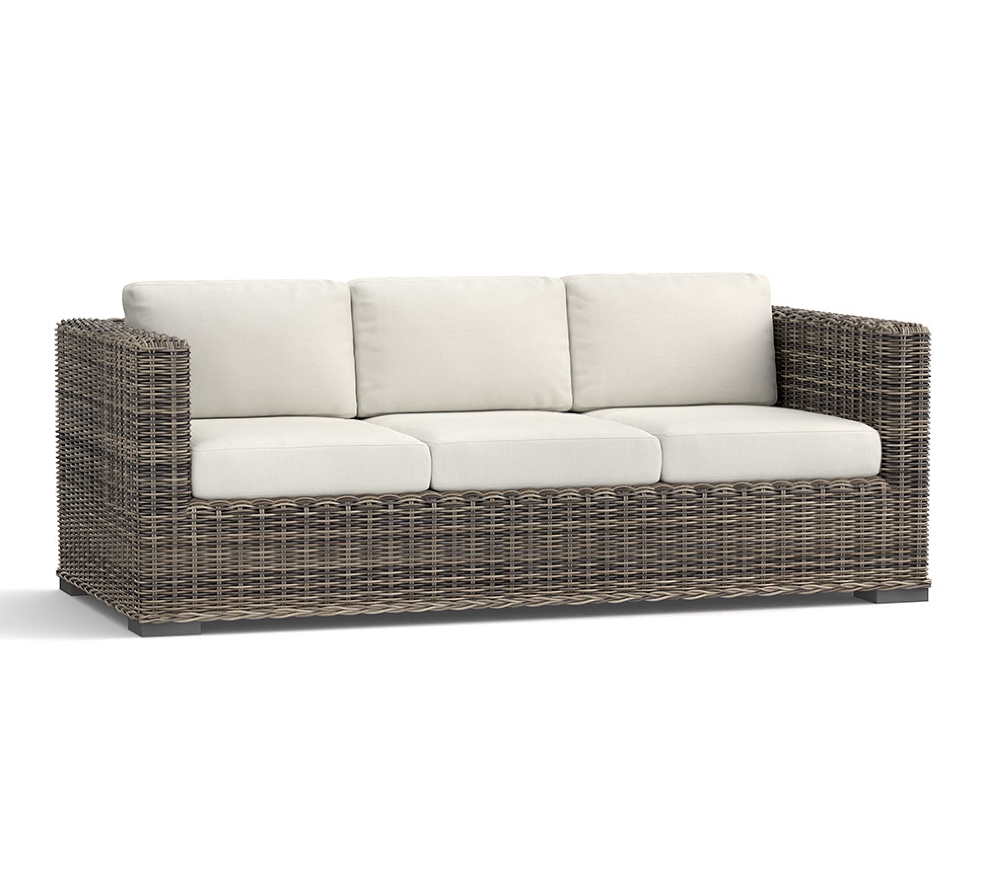 Huntington Wicker Square Arm Outdoor Sofa (81")