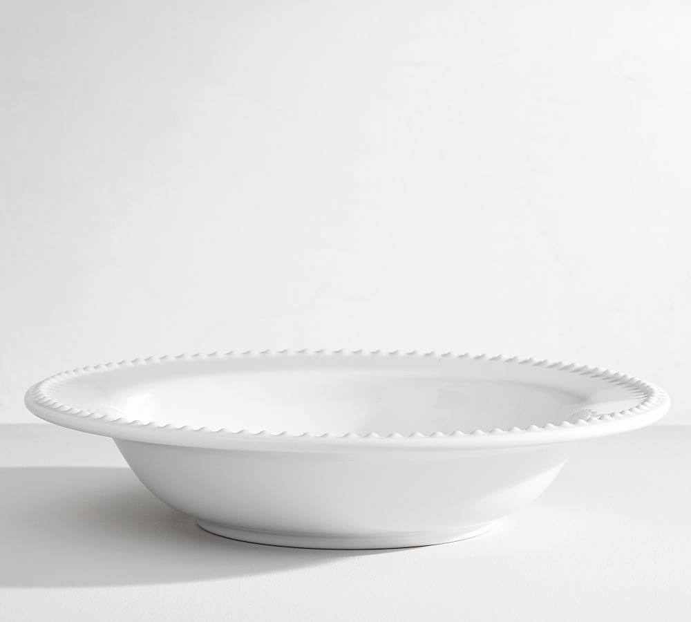 Emma Beaded Stoneware Soup Bowls (True White - Set of 4)