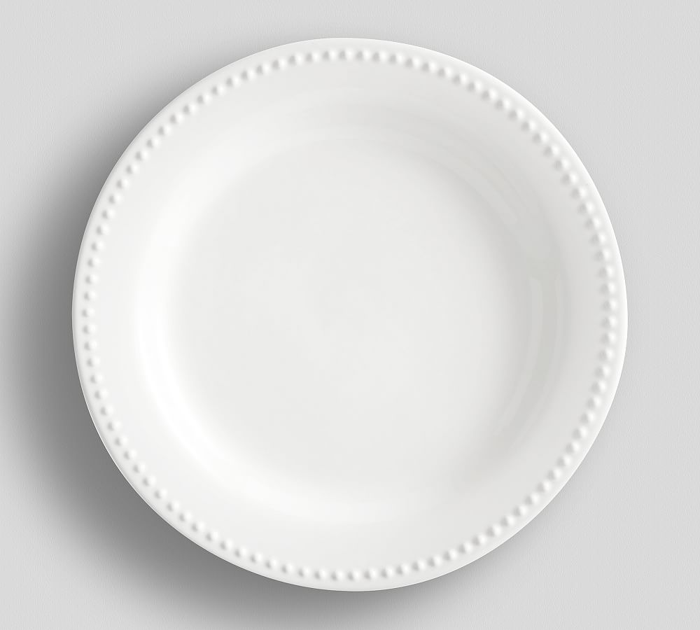 Emma Beaded Stoneware Dinner Plates (True White - Set of 4)