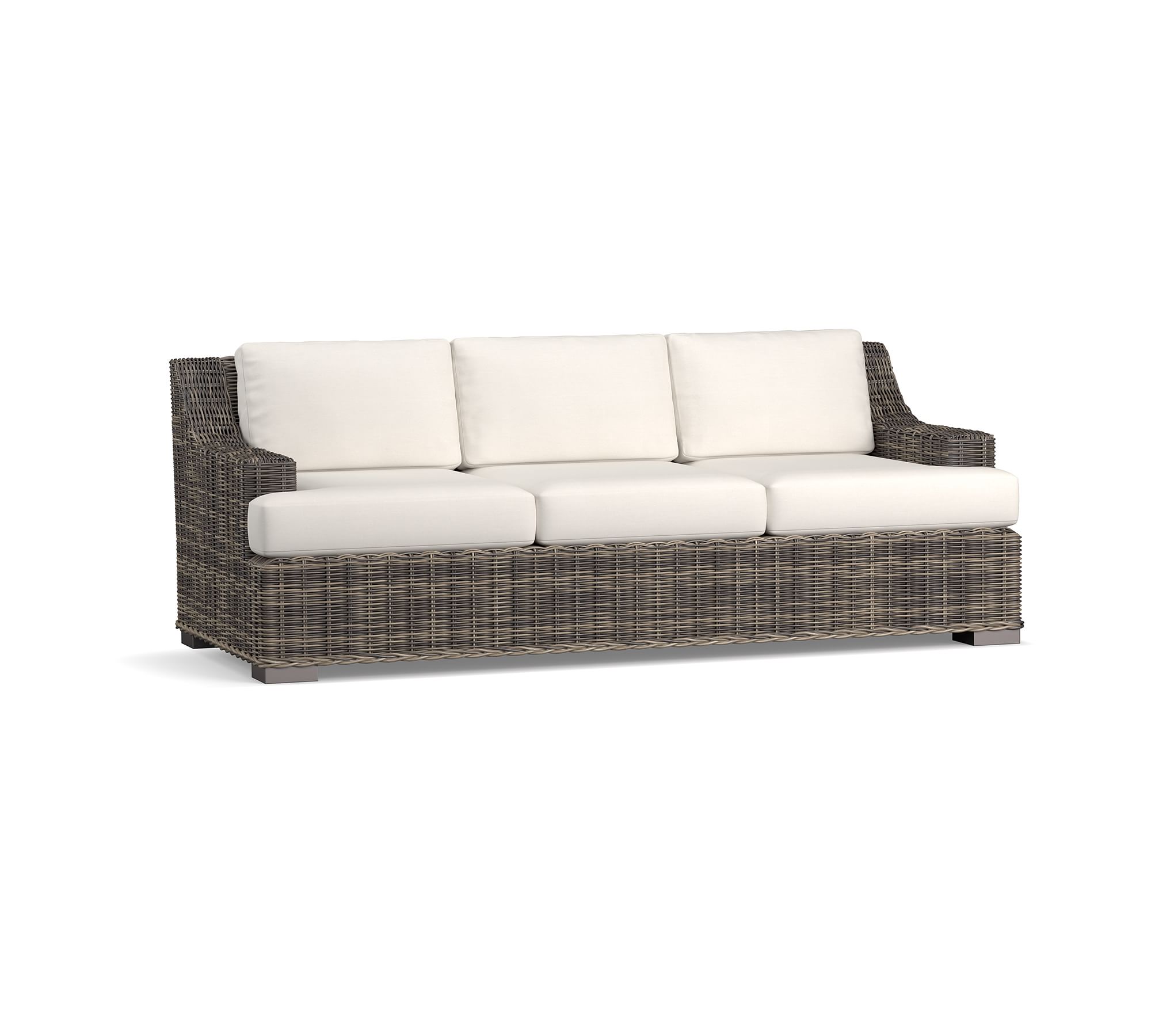 Huntington Wicker Slope Arm Outdoor Sofa (84")