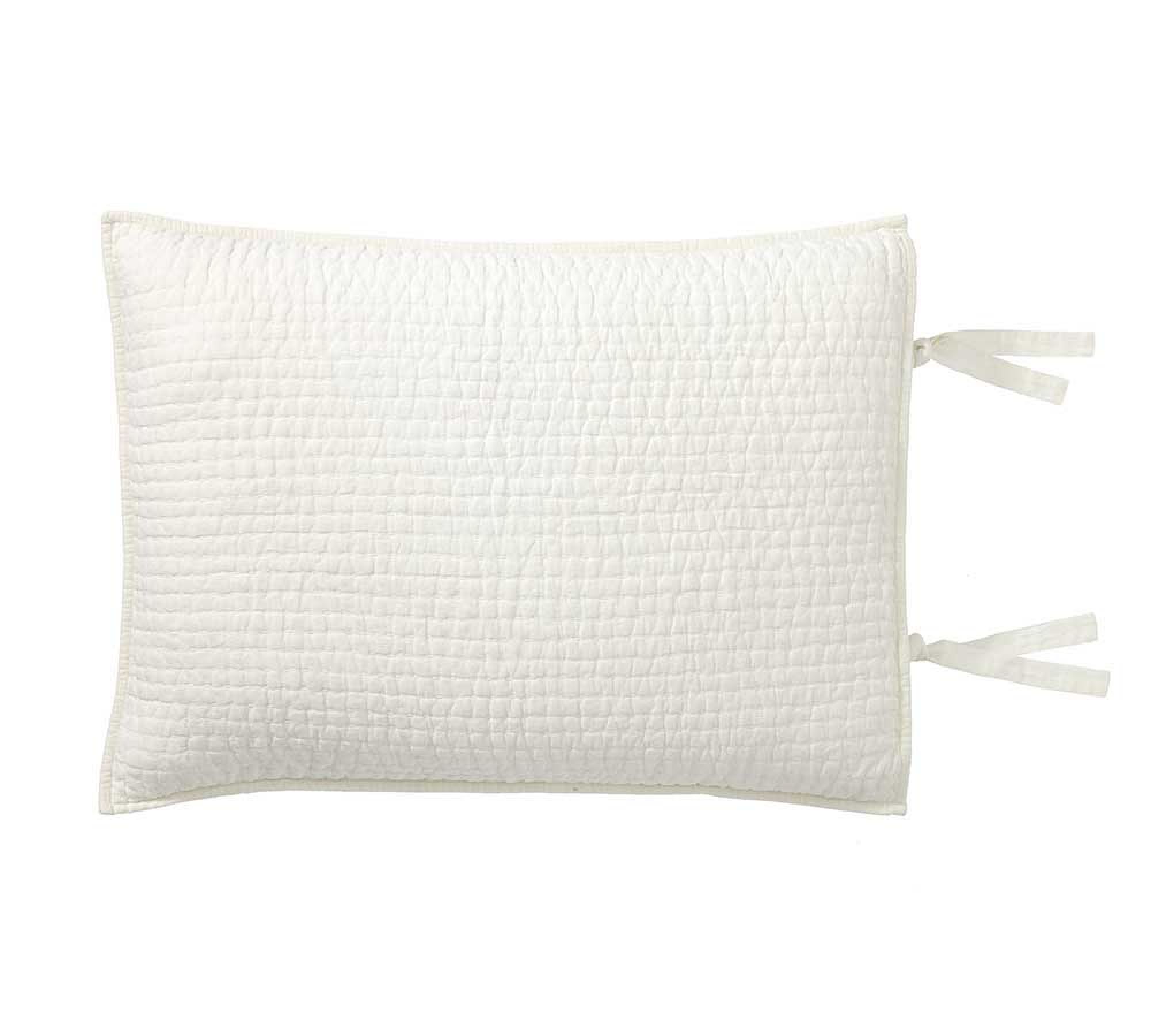 Pick-Stitch Handcrafted Cotton/Linen Quilted Sham