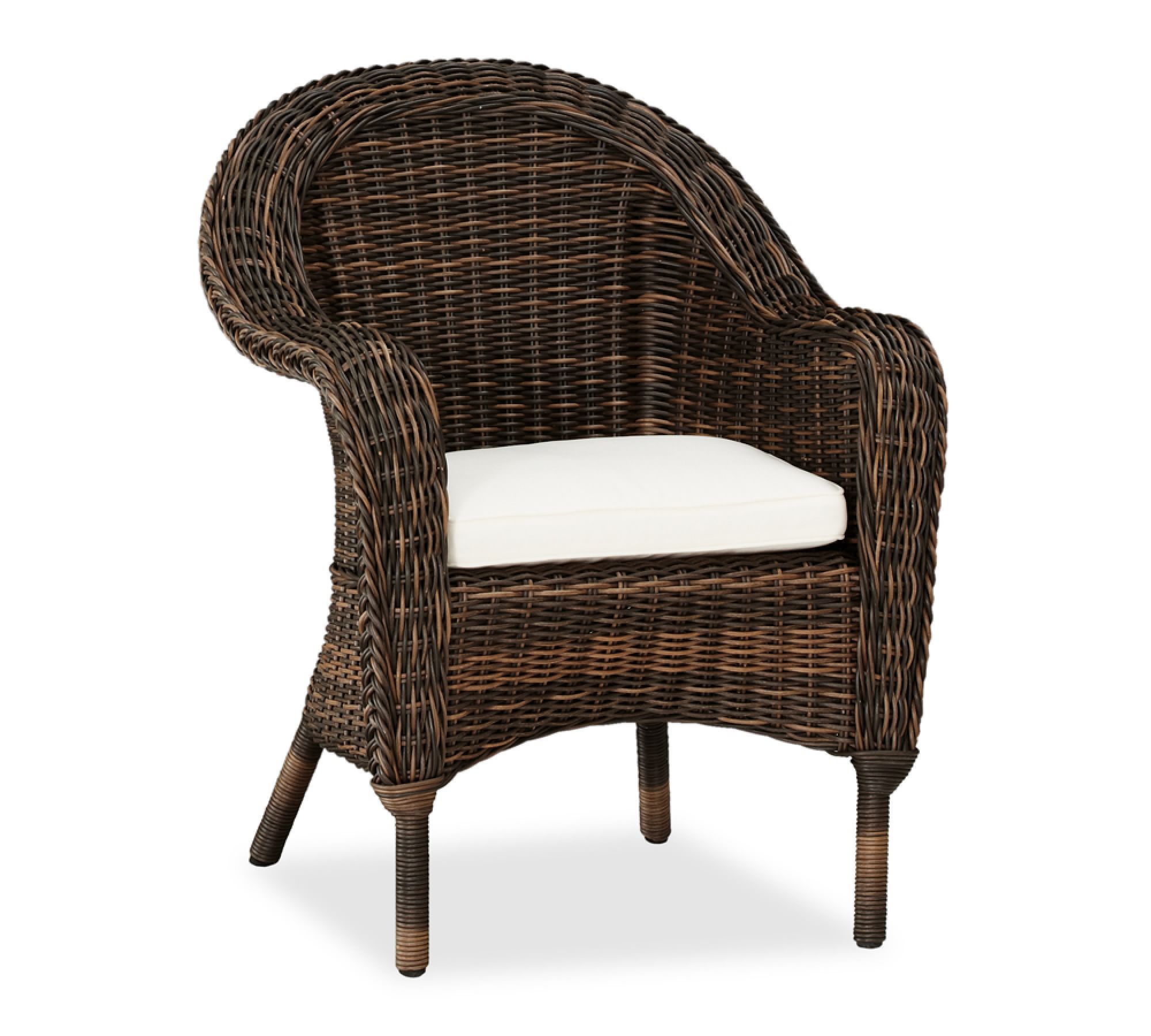 Torrey Wicker Roll Arm Outdoor Dining Chair