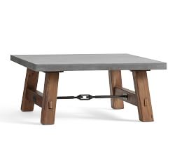 Abbott Concrete &amp; Acacia Square Outdoor Coffee Table (40&quot;)