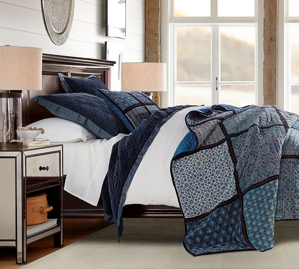 Jori Velvet Patchwork Quilt &amp; Shams