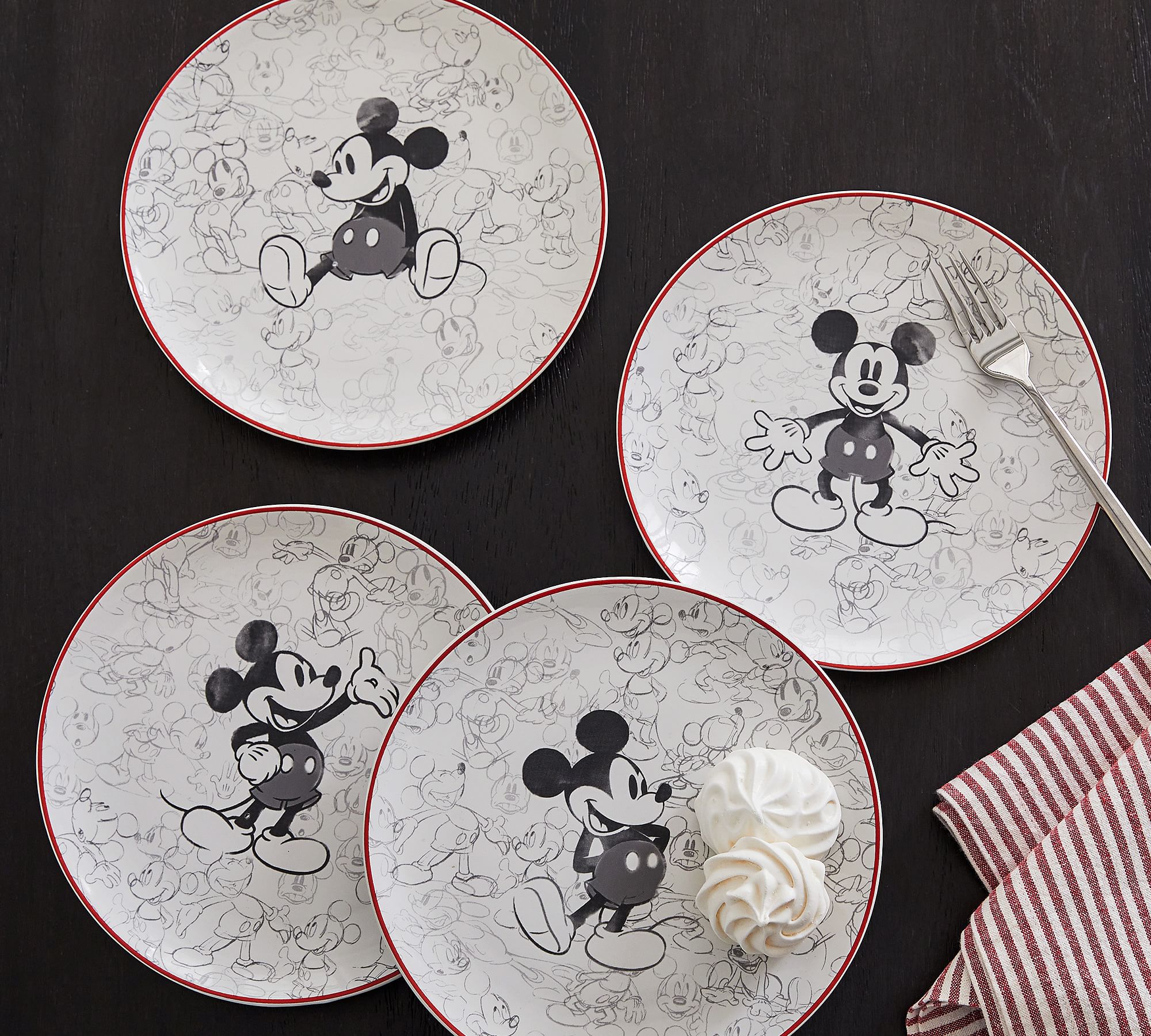 Disney Mickey Mouse Stoneware Salad Plates - Set of 4