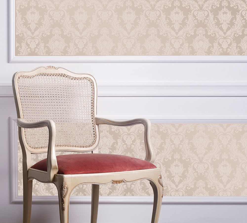 Damsel Damask Removable Wallpaper | Pottery Barn