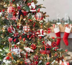 Plaid Fabric Ball Ornament