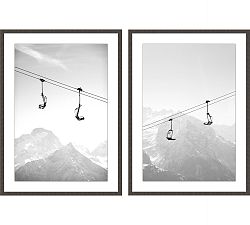 Ski Lift Diagonal Framed Print