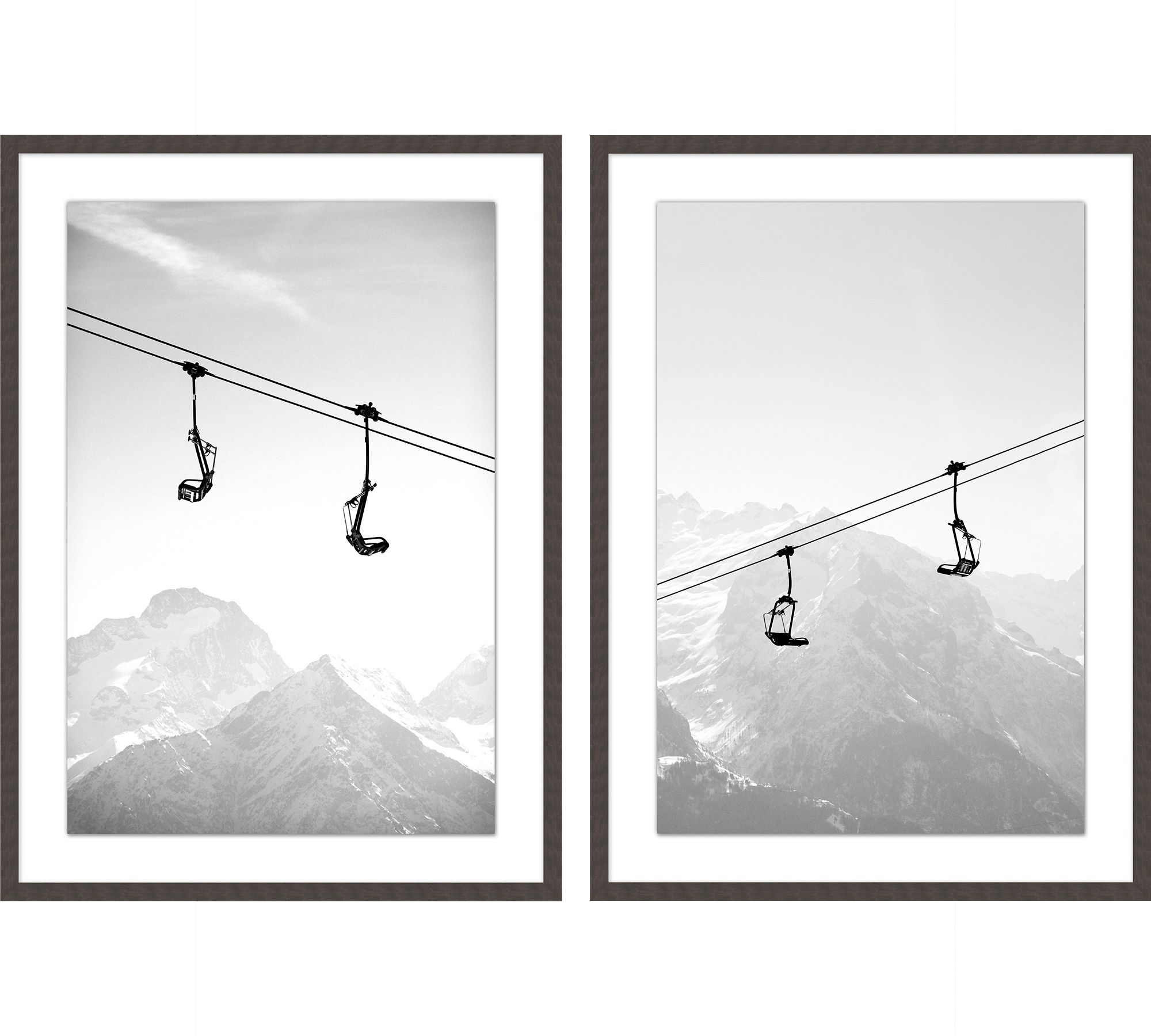 Ski Lift Diagonal Framed Print