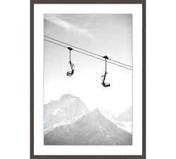 Ski Lift Diagonal Framed Print