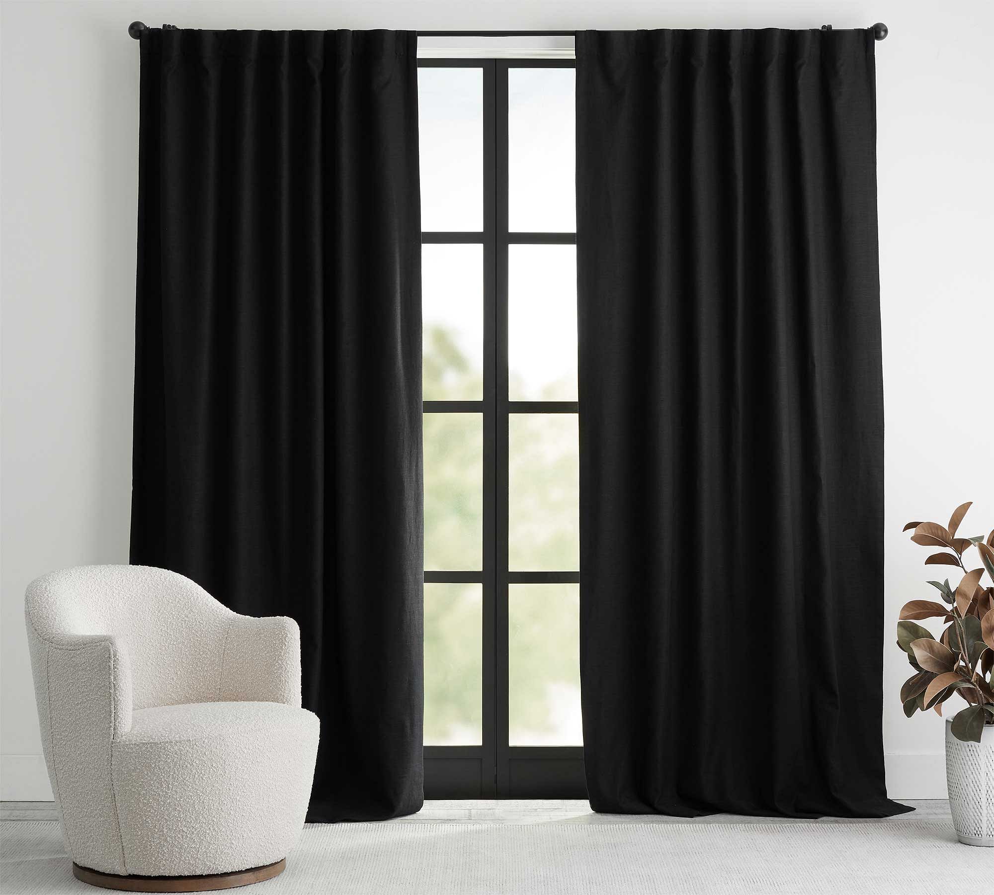 Open Box: Emery Linen Rod Pocket Blackout Curtain